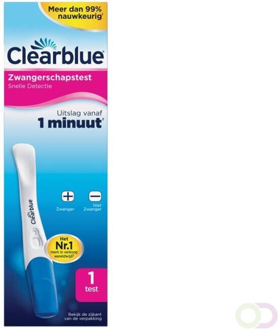 Clearblue Zwangerschapstest Snelle Detectie Uitslag Binnen ÃÃ©n Minuut 1 Test